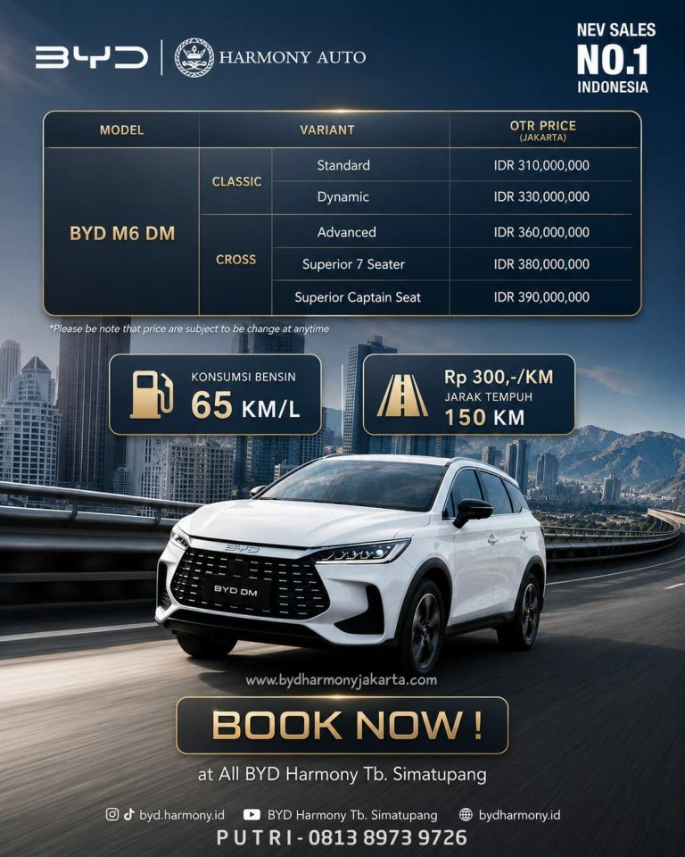 New BYD M6 DM PHEV Indonesia 2026-7 Harga Promo Spesifikasi